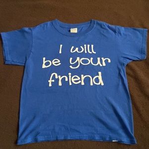 Small youth T-shirt, brand is gildan, it’s 100% cotton